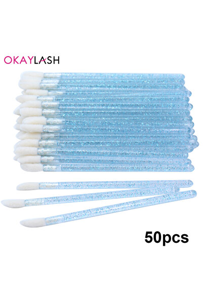 Choice5 فرشاة شفاه لامعة للاستخدام مرة واحدة من أوكايلاش، فرشاة تنظيف تمديد الرموش، فرشاة كريستالية