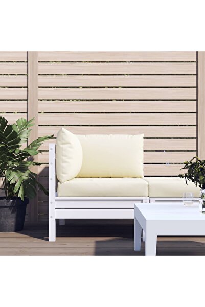 vidaxl وسائد باليت 3 قطع من قماش أكسفورد باللون الأبيض الكريمي