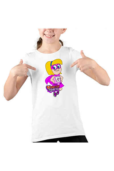 OEM Tricou Copii Fete Hamster Gretel Super Eroi Gretal