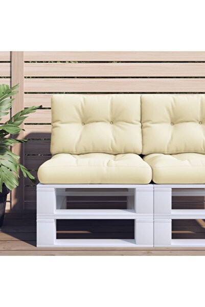 vidaxl وسادة باليت كريمية 50x40x12 سم قماش