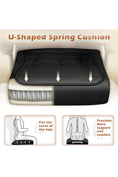 VariFurnx Executive Office Chair Leather Swivel Office Desk Chair Spring Seat Computer Desk Chair Home Office