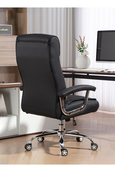 VariFurnx Executive Office Chair Leather Swivel Office Desk Chair Spring Seat Computer Desk Chair Home Office