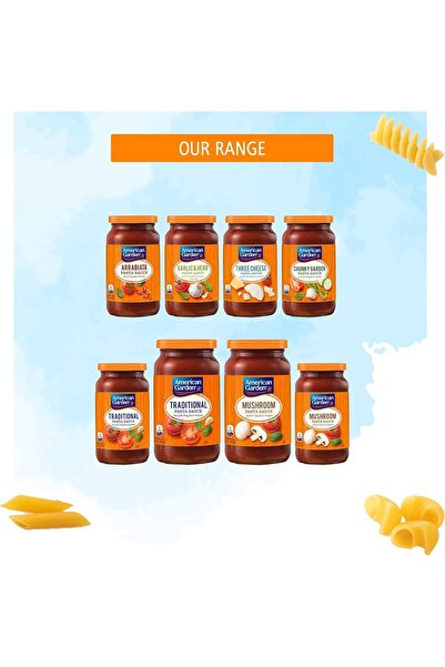 american garden Three Cheese Pasta Sauce 397 g Rich Creamy Blend of Parmesan Romano and Cheddar