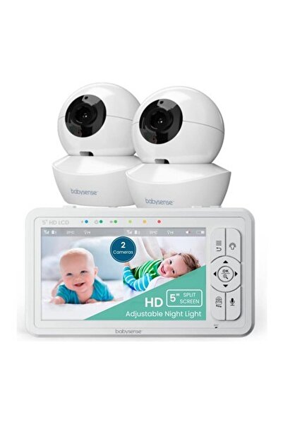 Babysense 5 Inc Hd Bölünmüş Ekranlı Bebek Monitörü, 2 Kamera ve Ses Özellikli