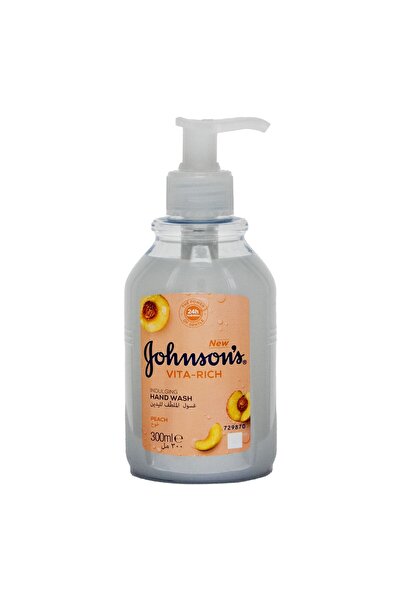 Johnson & Johnson غسول اليدين فيتا ريتش برائحة الخوخ من جونسون، 300 مل