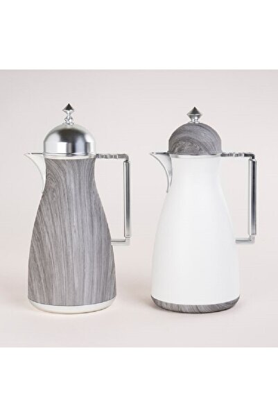 Dallaty 2 Pieces Plastic Vacuum Flask Koufa Gray Wood 1L