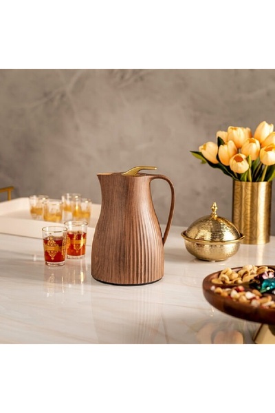 Dallaty plastic vacuum flask wooden 1L