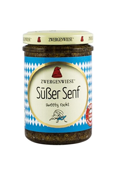 Zwergenwiese Mustar bio dulce cu seminte de mustar, 160ml