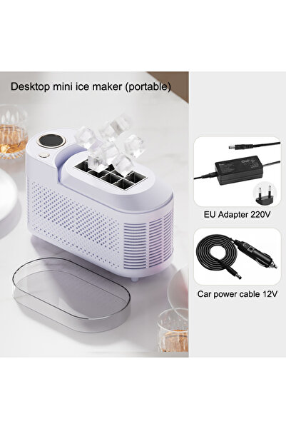 Choice EU PURPLE 110V-220V Portable Small Ice Maker Mini Home Dormitory Office Camping 12V Car Cube Ice Aut