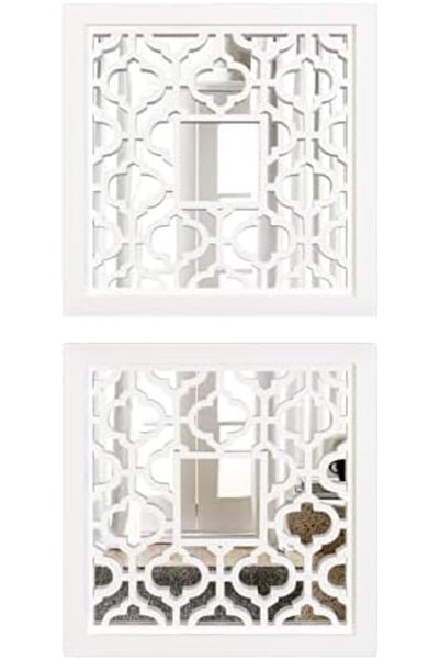 Slasa Wooden Frame Bohemian Style Mirror Set by - 2 Pieces