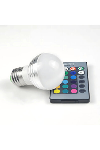 Happy Light مصباح LED ذكي RGB مع جهاز تحكم عن بعد - 3 وات، قاعدة E27