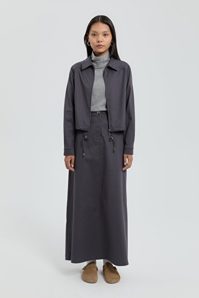 Nihan Skirt Jacket Set Smoked