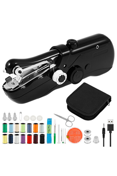 Choice black Portable Mini Electric Sewing Machine Handheld Sewing Machine with Bobbin for Needlework Handw