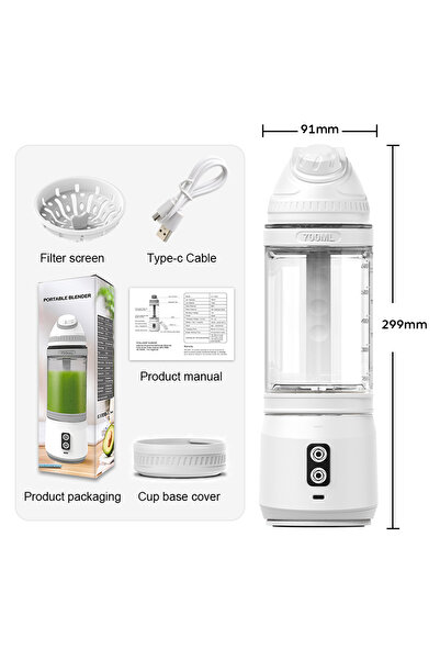 Choice 12 V white Portable Electric Juicer 700ML USB Rechargeable Fruit Milkshake Smoothie Mini Blender for