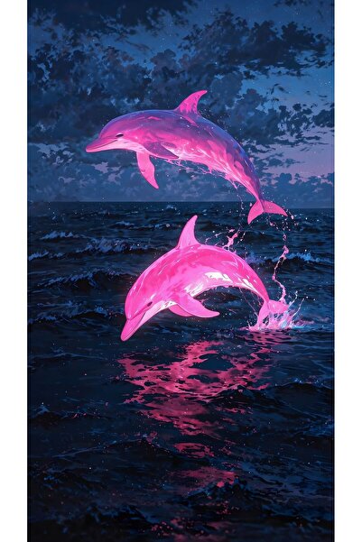 özkacar NEON DOLPHINS V11 Home Wall Salon Salon de înfrumusețare Birou Magazi...