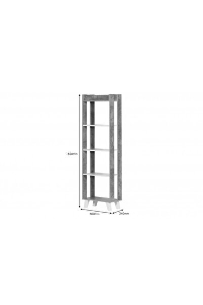 BAITY Wooden Decorative Shelf Unit for Home 4 Tiers - Gray and White