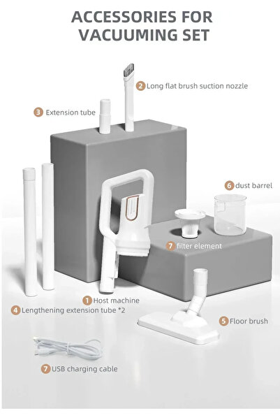 Choice مكنسة كهربائية لاسلكية محمولة باليد متعددة الوظائف لإزالة الغبار والشع...