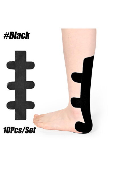 choice2 Black-10PCS 10PCS Pre-Cut Kinesiology Tape for Achilles Tendon - Waterproof, Elastic & Breathable La