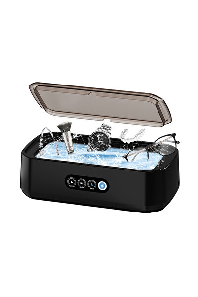 Choice1 US black Ultrasonic Cleaner Machine Eyeglass 650ml Mini High-frequenc...