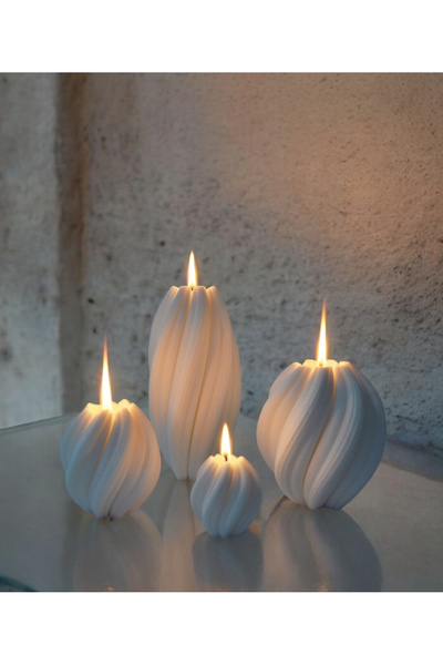 LEADA PROJECT El yapımı Doğal Kokulu 4'lü Spiral Soya Mumu Seti