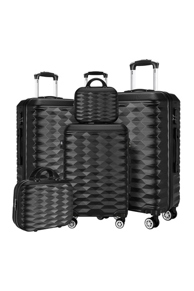 VINNYSEN New Luggage Sets 5 Piece ABS Suitcase Set with TSA Lock Spinner Wheels 12/14/20/24/28 inch