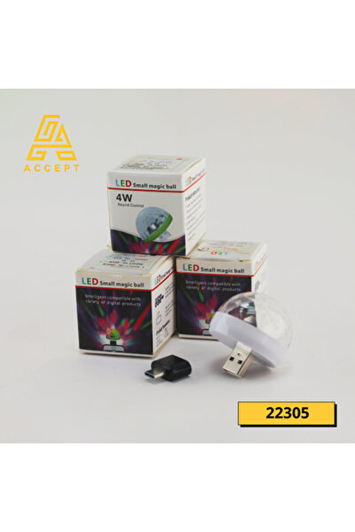 Happy Light 3 مصابيح ديسكو USB مع منفذ TYPE-C، LED متعدد الألوان