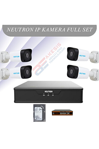 NEUTRON 4’lü 2MP Sesli IP Kamera Güvenlik Seti (NVR + HDD + PoE Switch)