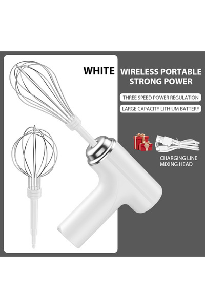 Choice White Electric Egg Beater Rechargeable Home Handheld Small Wireless Egg Beater Baking Cream Electric