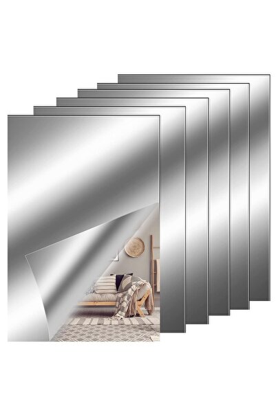 Slasa Self-Adhesive Acrylic Mirror Tiles, 2mm Thickness, Flexible and Shatterproof, Home and Gym Decor, Pa