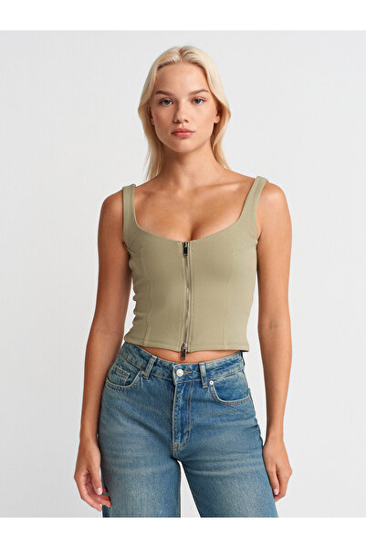 Dilvin 31978 Zippered Top-Cagla (or Top-Cagla with Zipper)