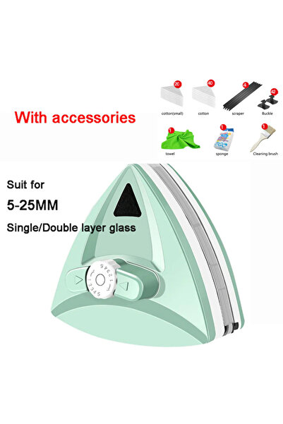 Choice مجموعة أدوات تنظيف النوافذ الجديدة ذات الوجهين مقاس 5-25 مم باللون الأ...