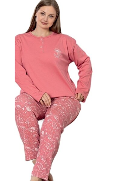 bipamuk Luciana Notte Plus Size Women's Pajama Set Interlock Fabric Winter Home Wear 3Xl/6X