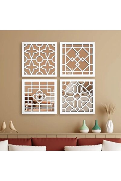 Slasa Wall Art Mirrors Regal Set by - Set of 4 MDF Handmade Wooden Mirrors