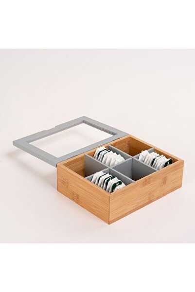 Dallaty bamboo tea box 6 sections, beige