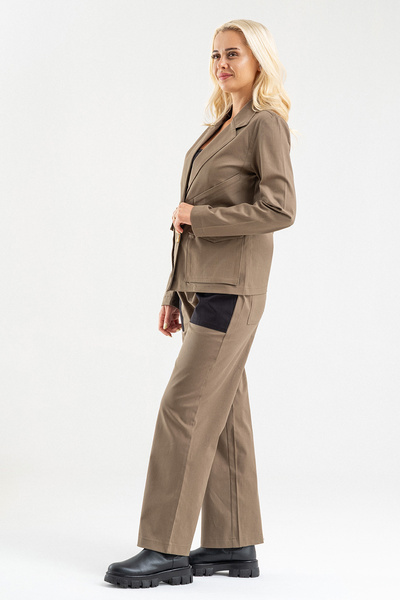 Bold & Young Women's Three-Pocket Lycra Cotton Unlined Blazer Jacket