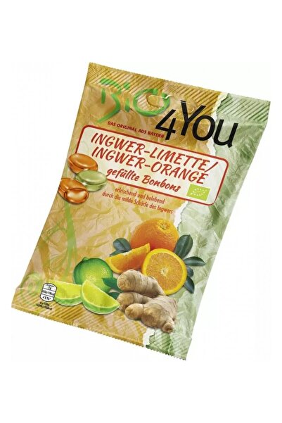 BIO4YOU Dropsuri bio din ghimbir-lime si ghimbir-portocale, 75g Bio 4 You