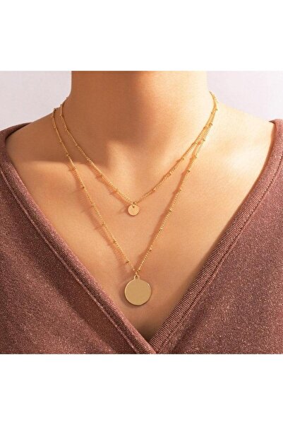 Pursehuit Χρυσό κολιέ, 2 στρώσεις, με νομίσματα, Selah C11