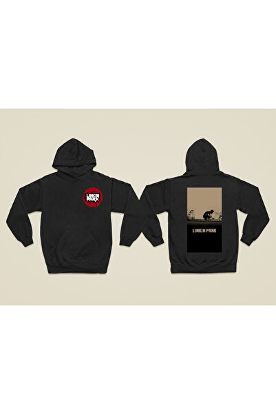 MAGORS سترة روك من القطن المطبوع بأكمام طويلة من لينكين بارك، مزودة بغطاء للرأس وثلاثة خيوط