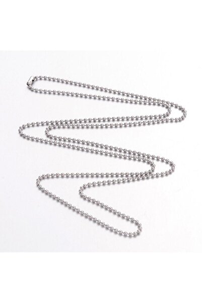 OEM Lant otel argintiu 60cm cu inchizatoare military style tag bile 1.5mm pen...