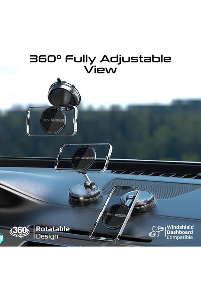 Promate RevoMount-15W MagSafe Wireless Car Charger Mount