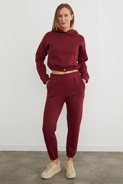 Fulla Moda 3 Thread Basic Hooded Jogger Set with Waist Stopper
