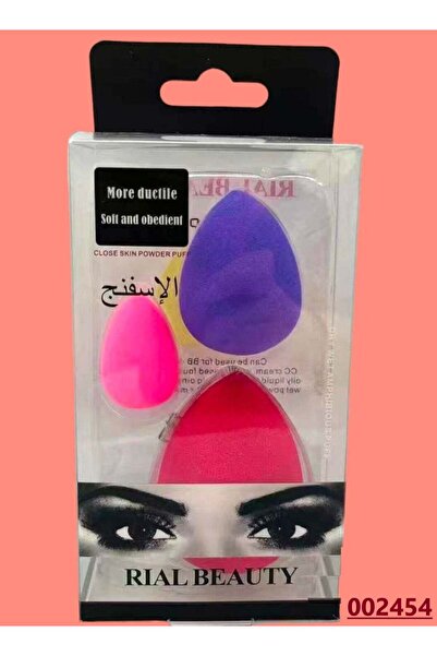 RIAL BEAUTY إسفنجة أساس متعددة الألوان بأشكال مختلفة، مكونة من 3 قطع