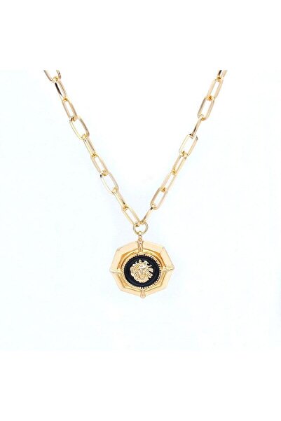 Pursehuit Colier auriu, cu zale și pandantiv cu cap de leu, Naia C5