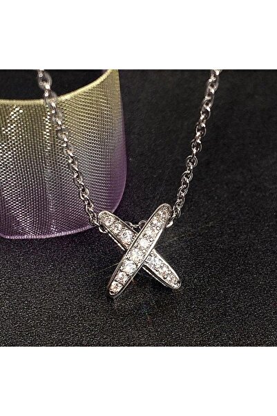 Pursehuit Κολιέ σε ασημένιο χρώμα, με πέτρες ζιργκόν, Flor C10