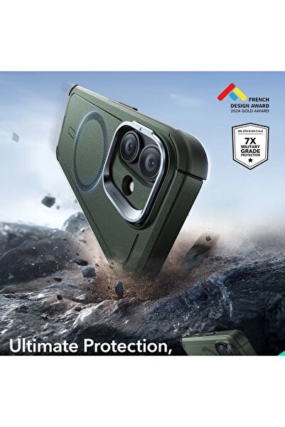 ESR Case for IPhone 17, Cyber Armor Kickstand, Green