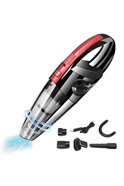 Choice مكنسة كهربائية محمولة لاسلكية للسيارة باللون الأحمر، شفط قوي، مكنسة كه...