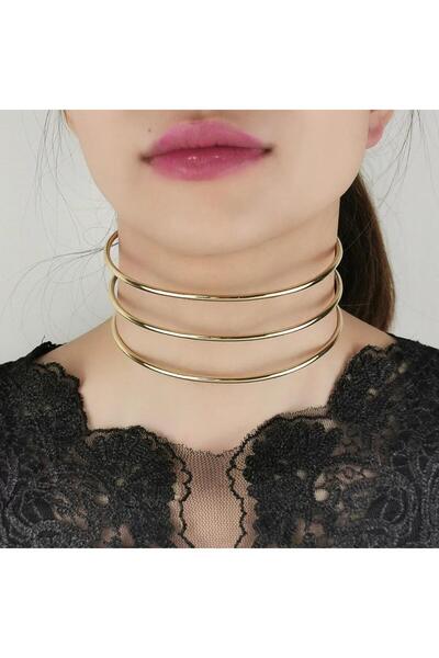 Pursehuit Colier tip choker, auriu, 3 straturi, Gina C4