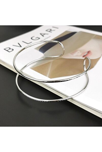 Pursehuit Κολιέ τσόκερ, ασημί χρώμα, 2 στρώσεις, Jerica C4