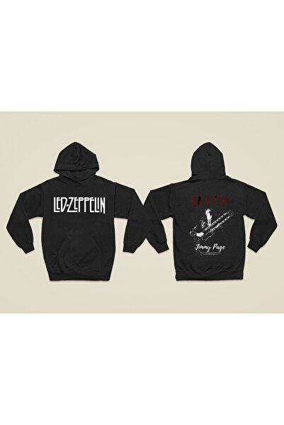 MAGORS Hanorac rock cu glugă, cu mânecă lungă, din bumbac, cu imprimeu LED ZEPPELIN, cu 3 fire