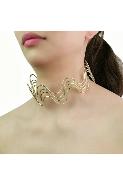 Pursehuit Colier tip choker, auriu, ondulat, Maurits C6